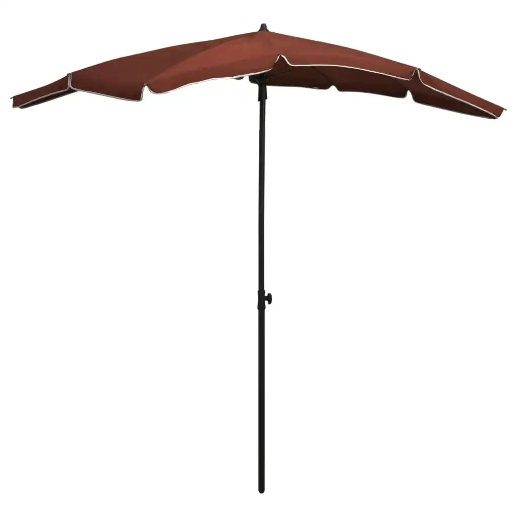 Garden Parasol with Pole 200x130 cm Terracotta 315556