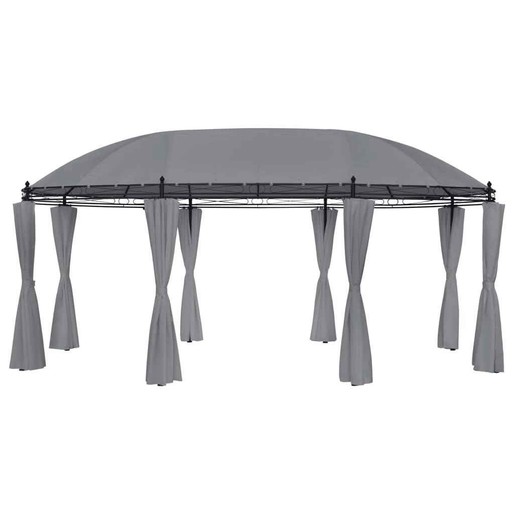 Gazebo with Curtains 520x349x255 cm Anthracite 48035