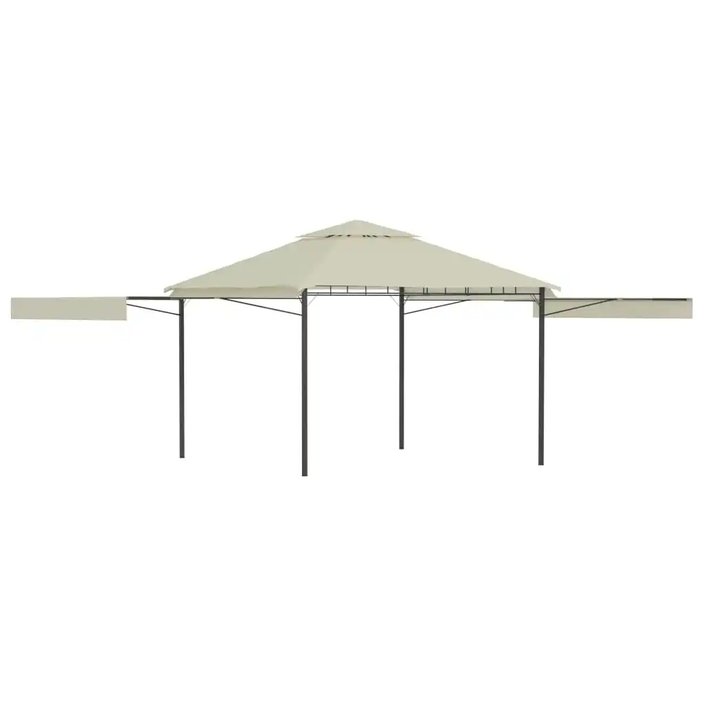 Gazebo with Double Extended Roofs 3x3x2.75 m Cream 180 g/mÂ² 48003