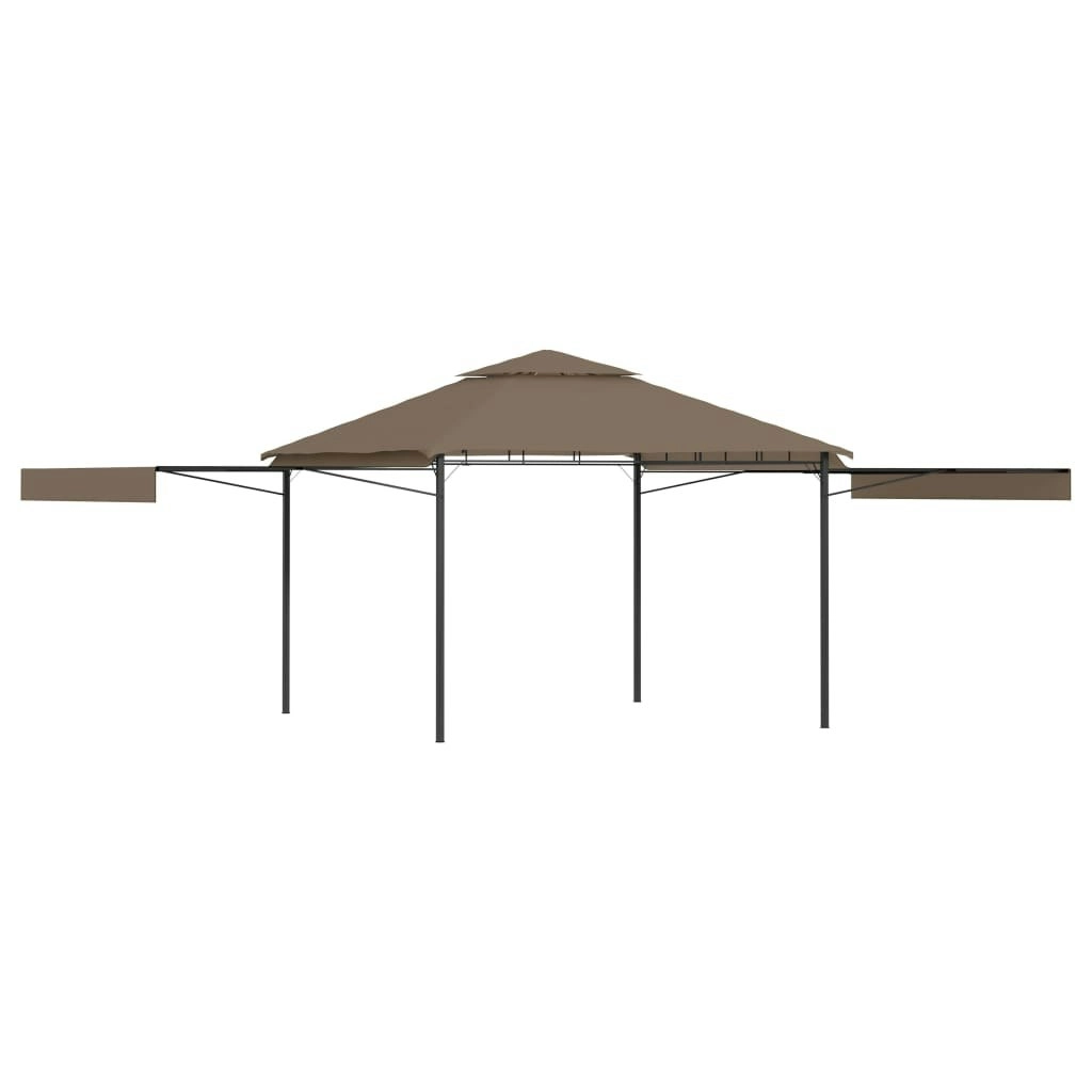 Gazebo with Double Extending Roofs 3x3x2.75 m Taupe 180g/m?? 312268