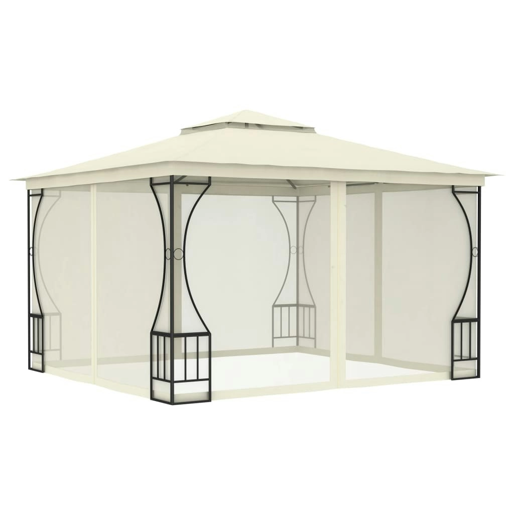 Gazebo with Nets 300x300x265 cm Cream 48595