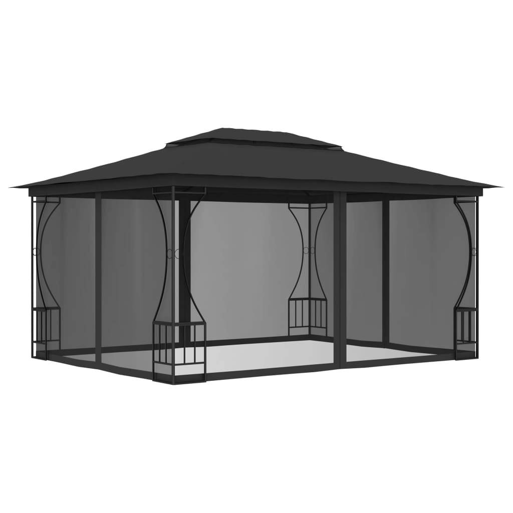 Gazebo with Nets 300x400x265 cm Anthracite 48598