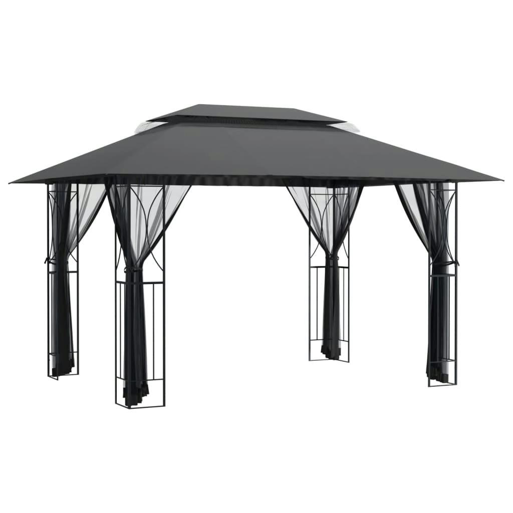 Gazebo with Sidewalls Anthracite 400x300x270 cm Steel 360144