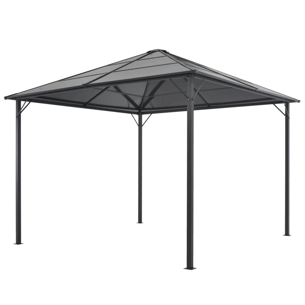 Gazebo with Roof Aluminium 3x3 m Anthracite 44641