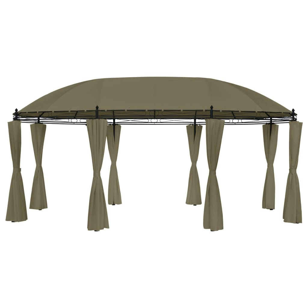 Gazebo with Curtains 520x349x255 cm Taupe 180 g/m?? 312231