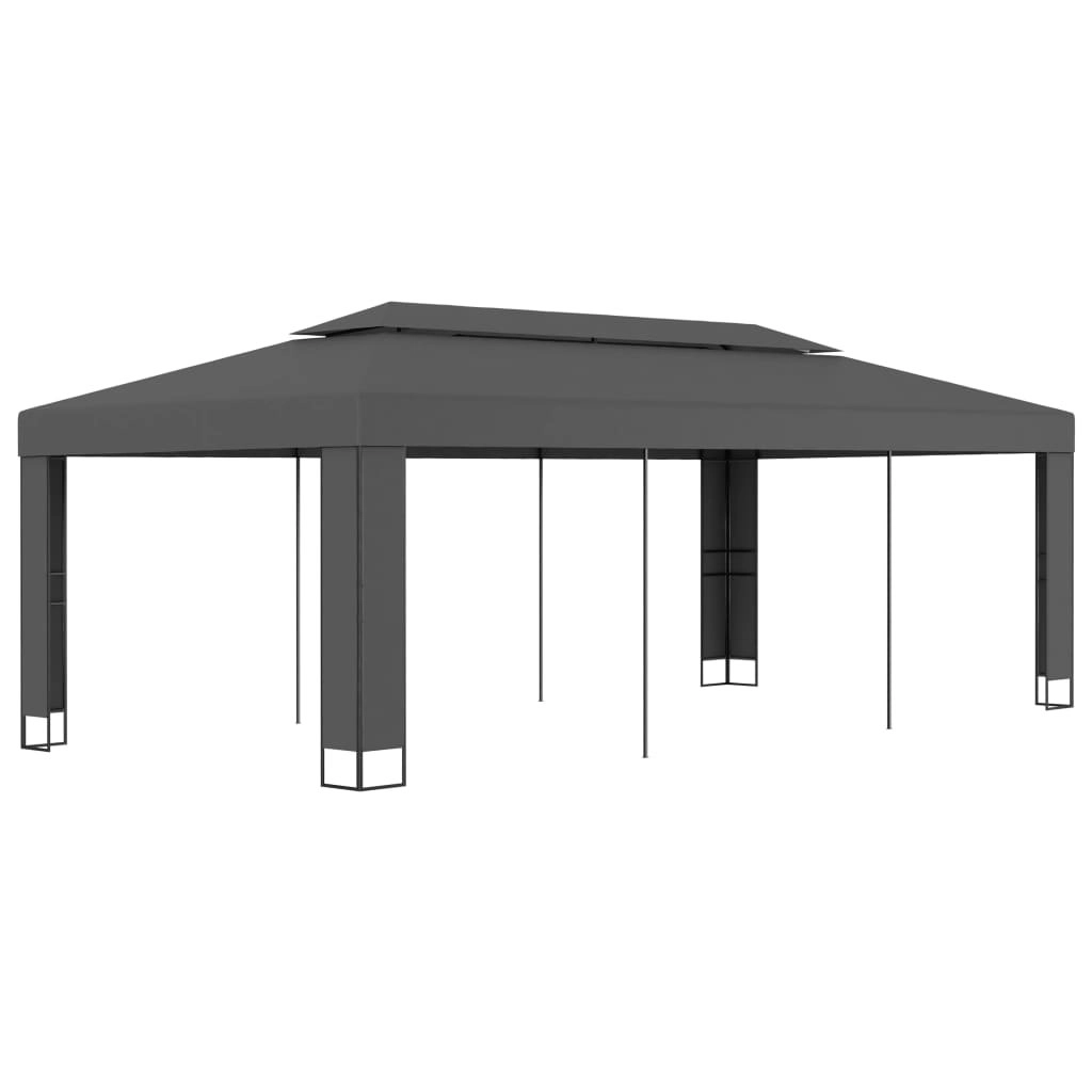 Gazebo with Double Roof 3x6 m Anthracite 47953