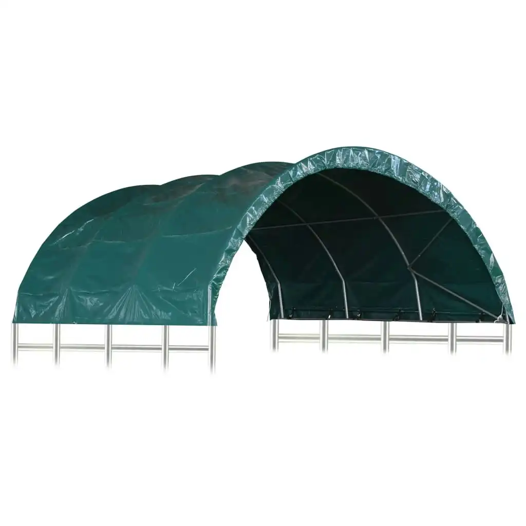 Livestock Tent PVC 3.7x3.7 m Green 3056433