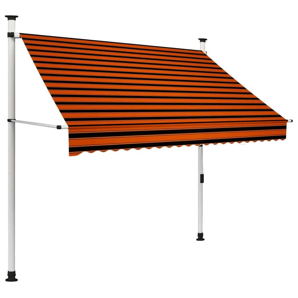 Manual Retractable Awning 200 cm Orange and Brown 145836