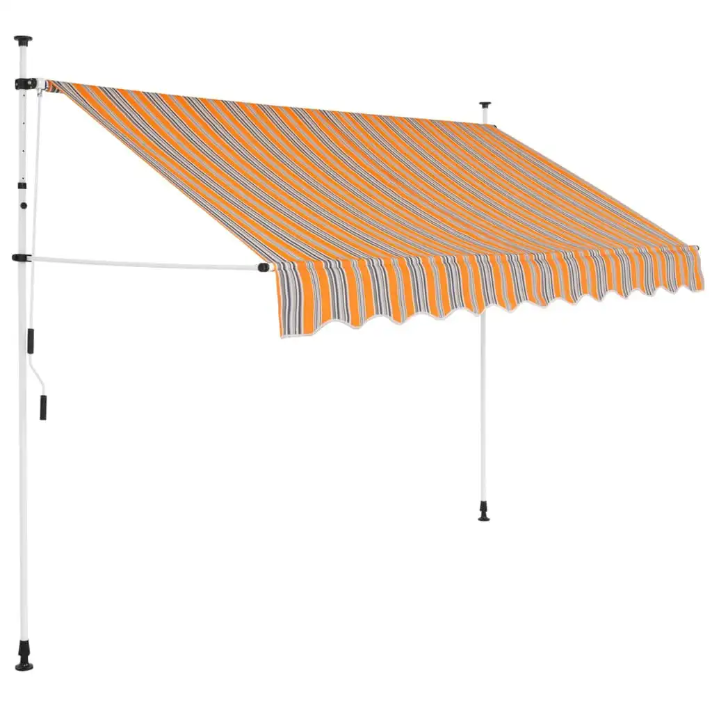 Manual Retractable Awning 300 cm Yellow and Blue Stripes 43228