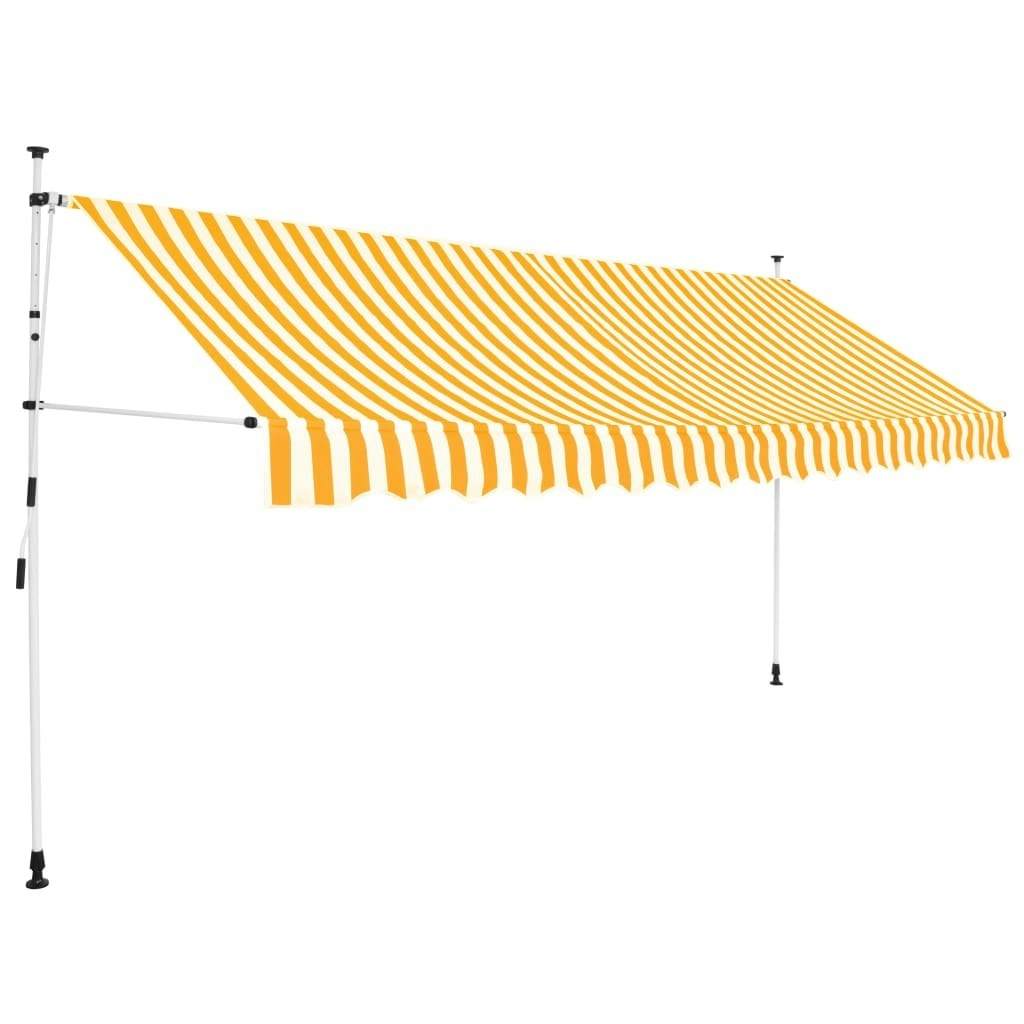 Manual Retractable Awning 400 cm Orange and White Stripes 43236