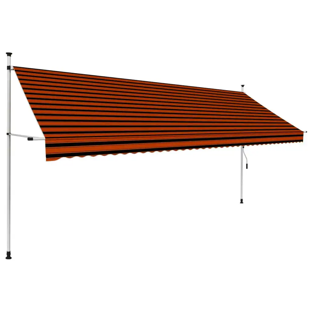 Manual Retractable Awning 400 cm Orange and Brown 145840