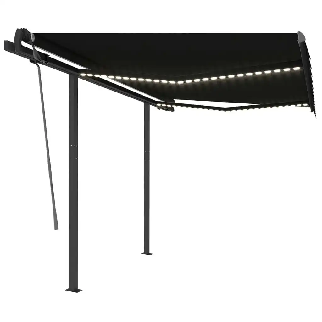 Manual Retractable Awning with LED 3.5x2.5 m Anthracite 3070124