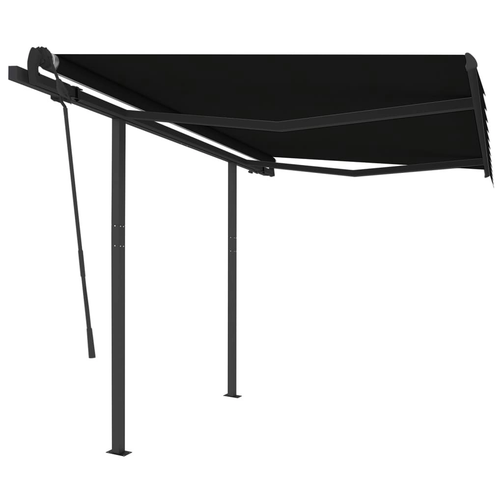 Manual Retractable Awning with Posts 3x2.5 m Anthracite 3070099