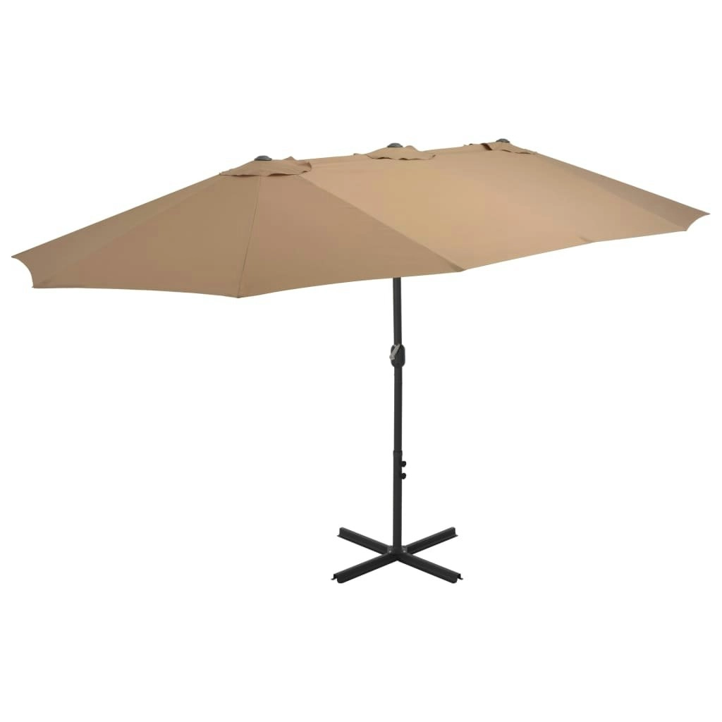 Outdoor Parasol with Aluminium Pole 460x270 cm Taupe 44870