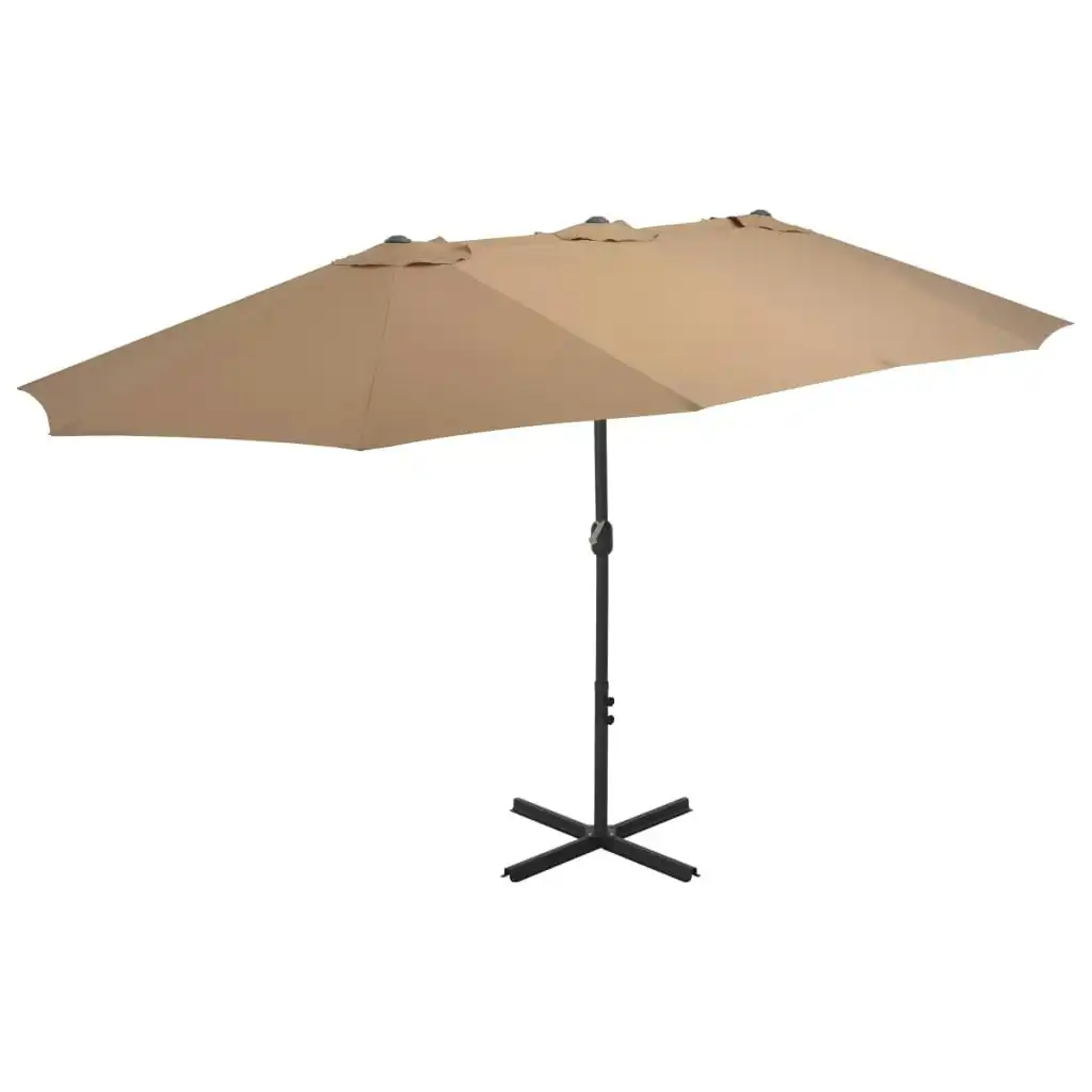 Outdoor Parasol with Aluminium Pole 460x270 cm Taupe 44870