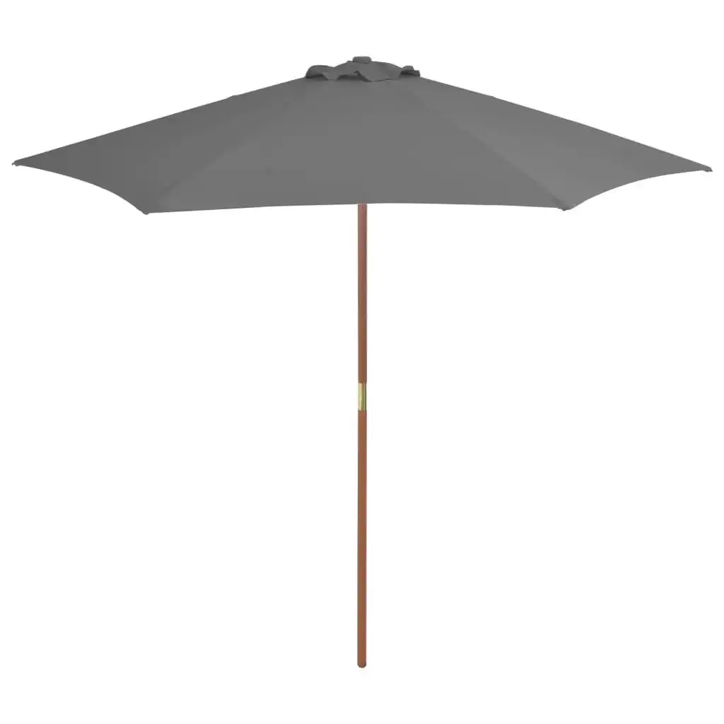 Outdoor Parasol with Wooden Pole 270 cm Anthracite 44515