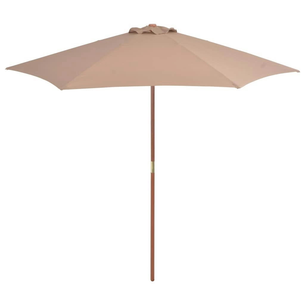 Outdoor Parasol with Wooden Pole 270 cm Taupe 44516