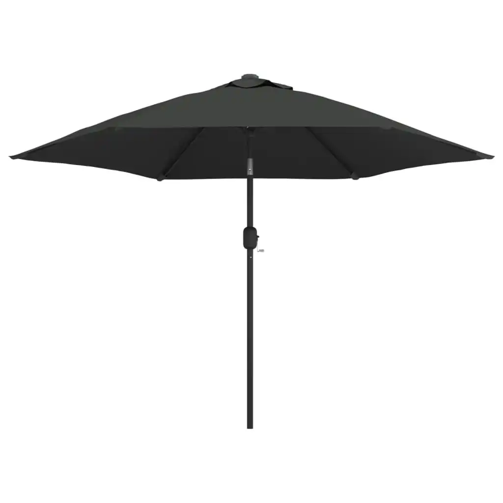 Outdoor Parasol with LED Lights and Steel Pole 300cm Anthracite 44511