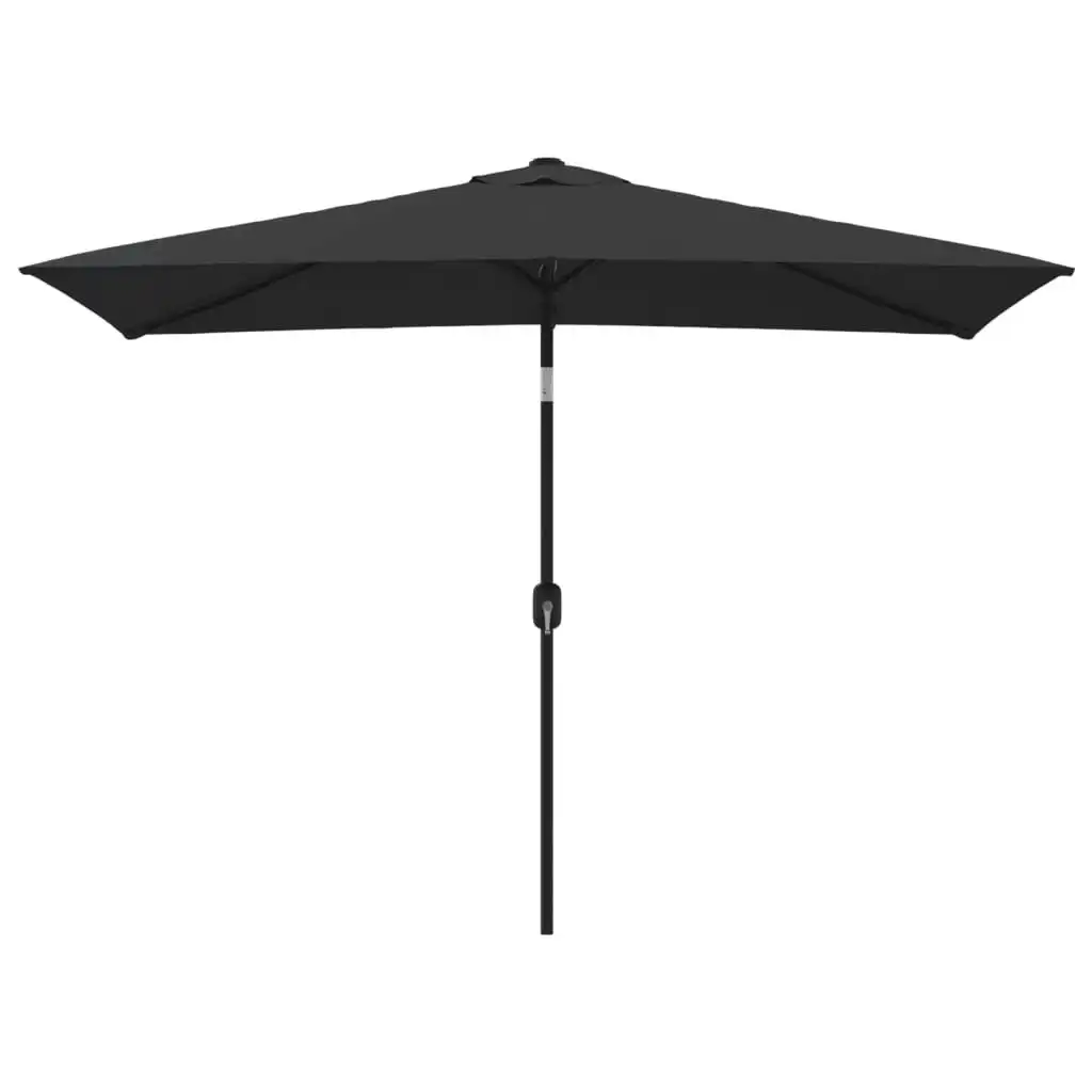 Outdoor Parasol with Metal Pole 300x200 cm Black 47128