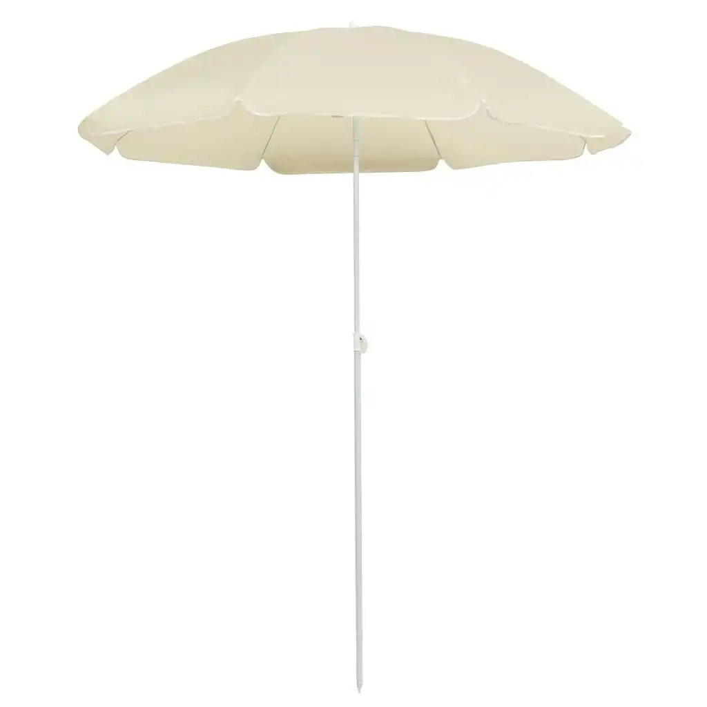 Outdoor Parasol with Steel Pole Sand 180 cm 315537