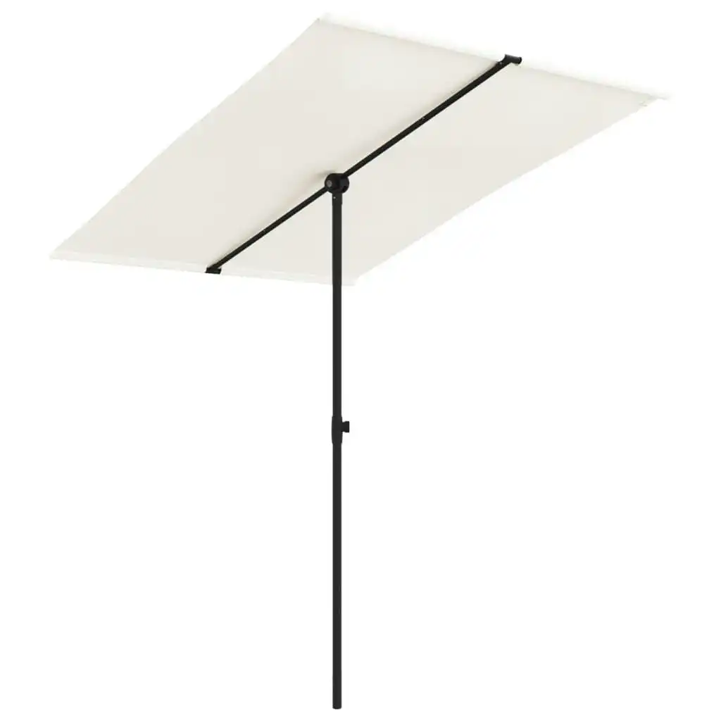 Outdoor Parasol with Aluminium Pole 2x1.5 m Sand White 47337