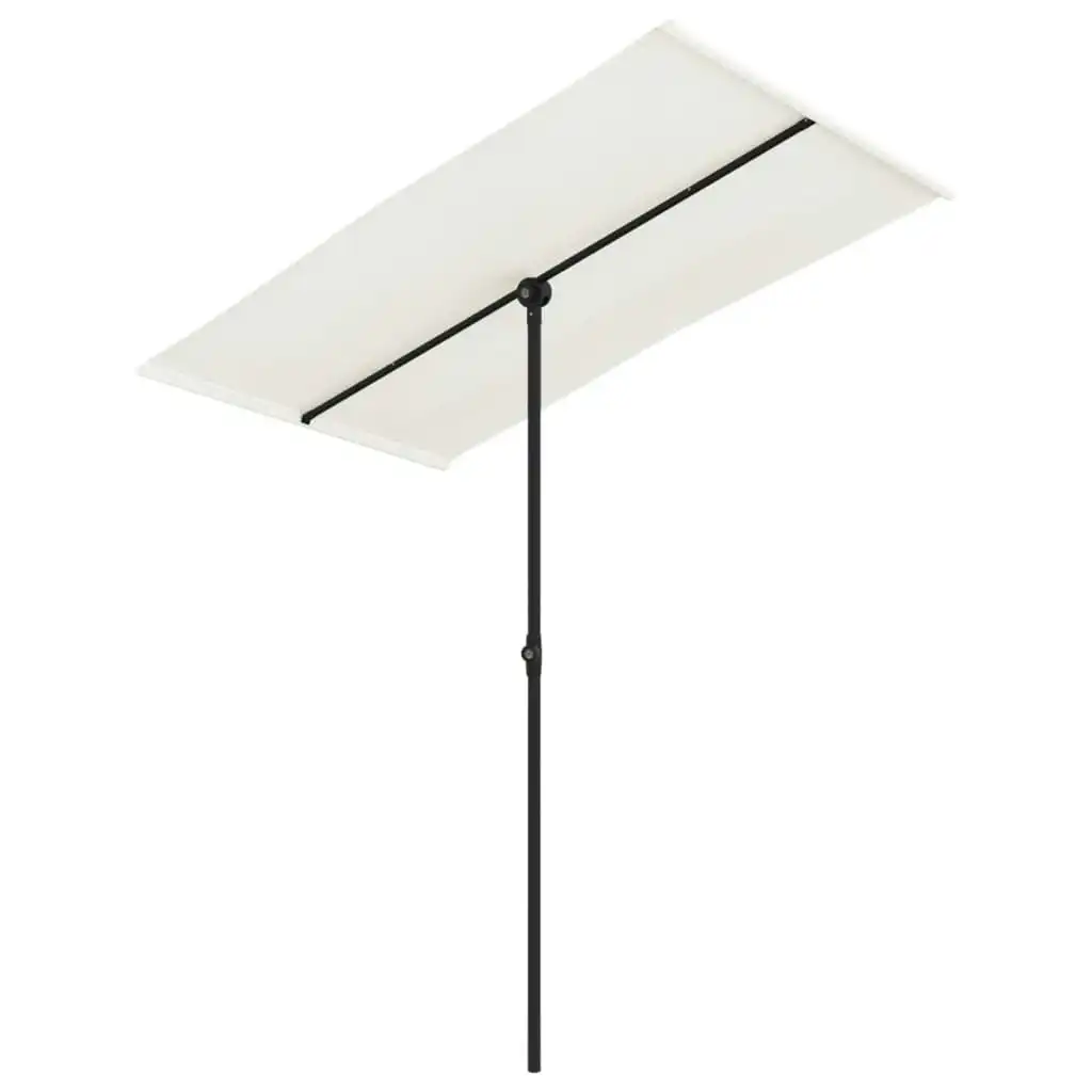 Outdoor Parasol with Aluminium Pole 180x110 cm Sand White 47329