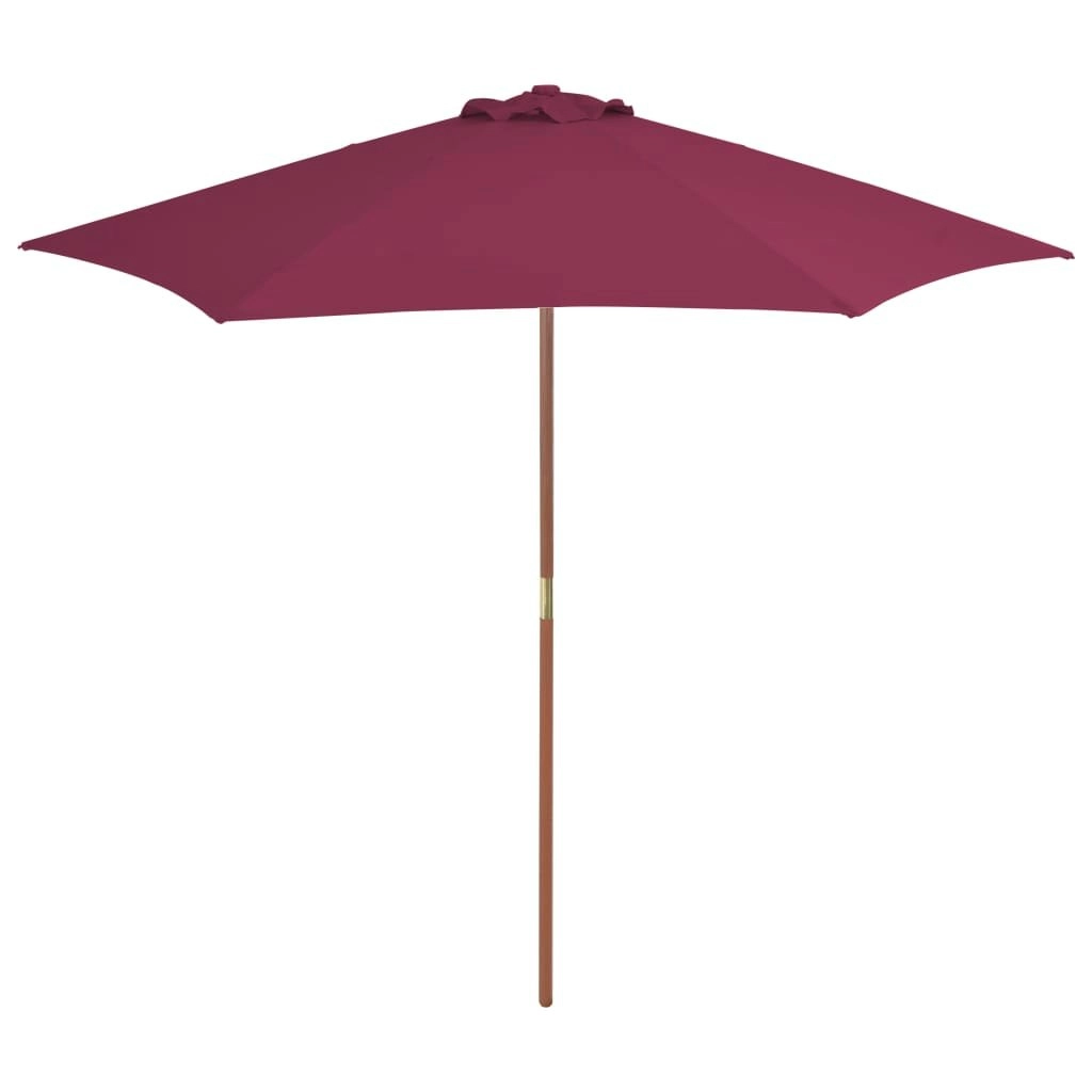 Outdoor Parasol with Wooden Pole 270 cm Bordeaux Red 44517