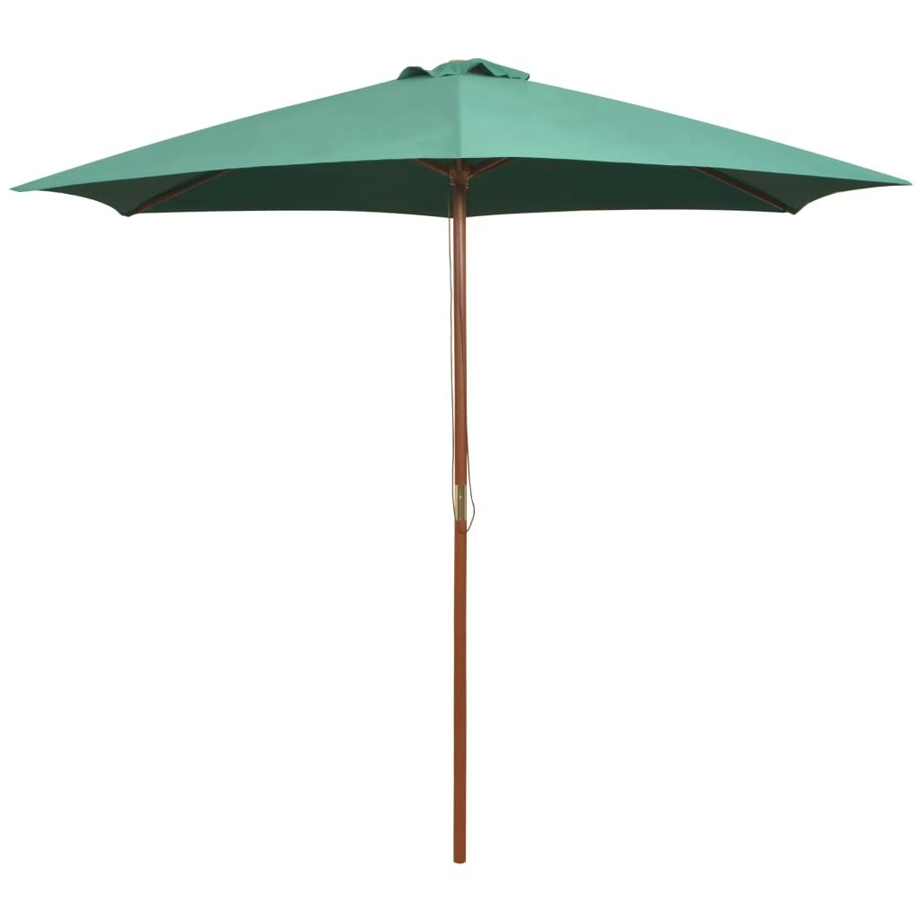 Parasol 270x270 cm Wooden Pole Green 42961