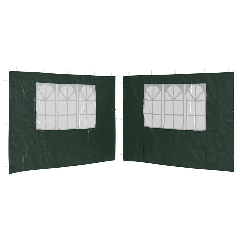 Party Tent Sidewall 2 pcs with Window PE Green 45119