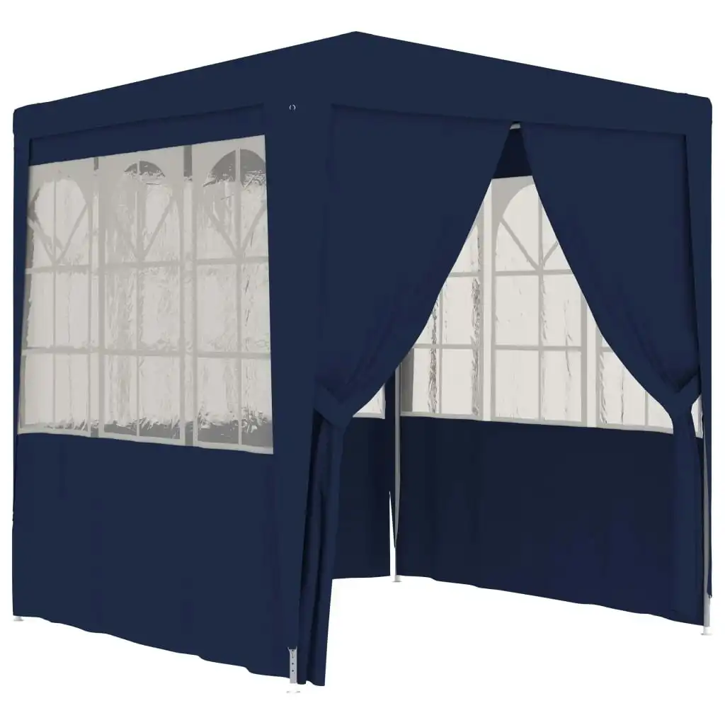 Professional Party Tent with Side Walls 2.5x2.5 m Blue 90 g/mÂ² 48519