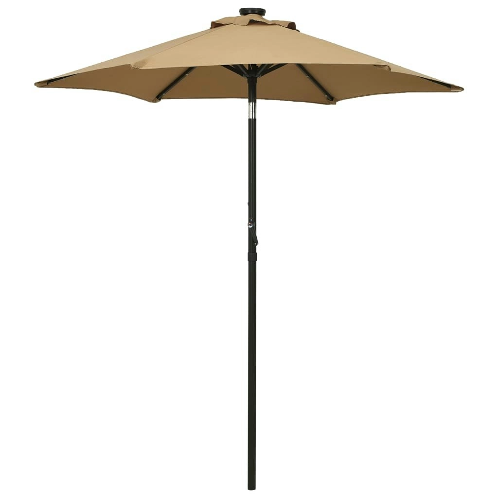 Parasol with LED Lights Taupe 200x211 cm Aluminium 313560