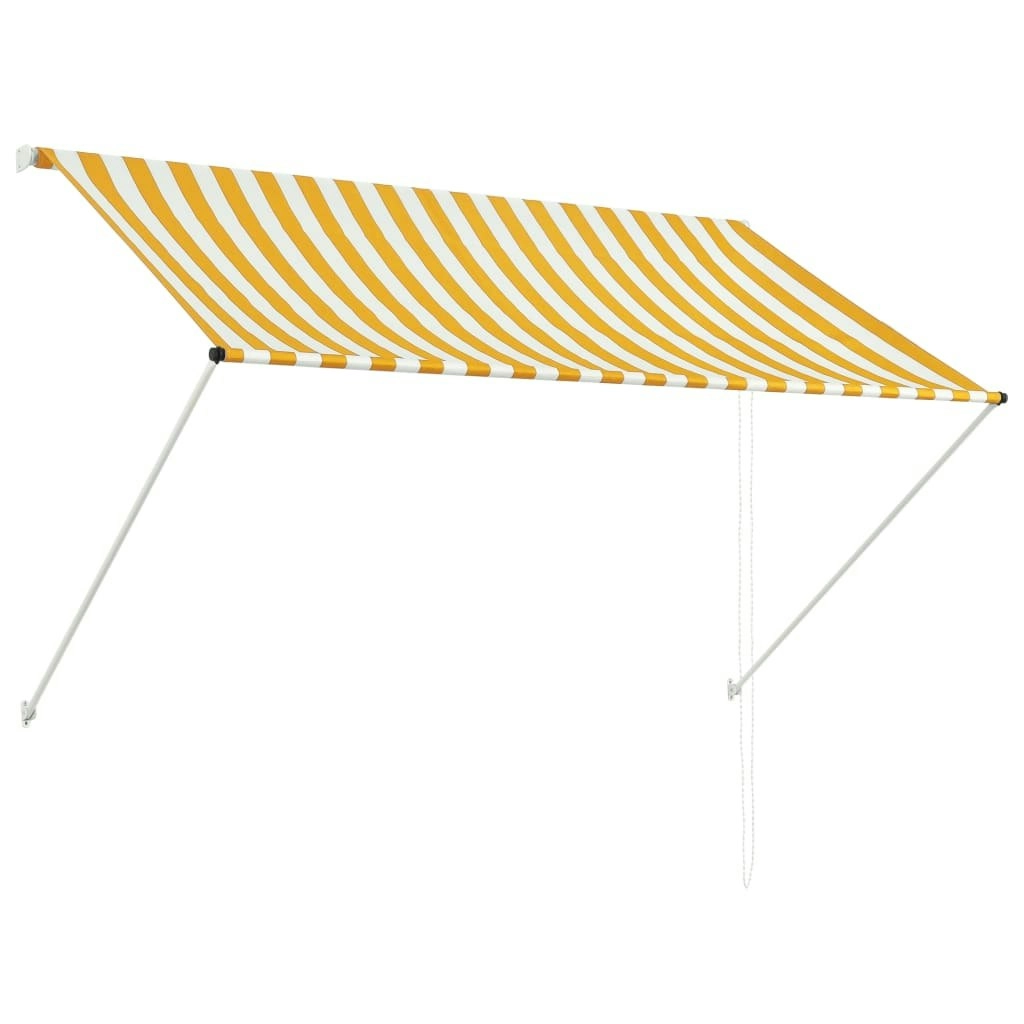 Retractable Awning 200x150 cm Yellow and White 143753