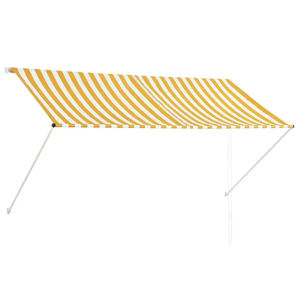 Retractable Awning 250x150 cm Yellow and White 143754