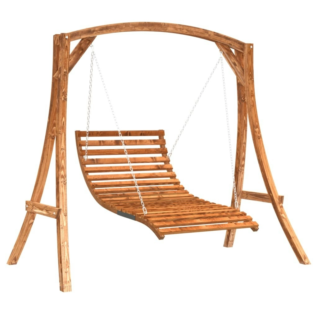 Swing Bed Solid Wood Spruce with Teak Finish 3200615