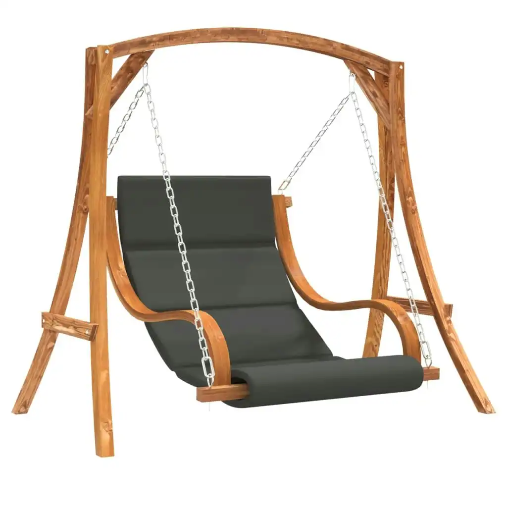 Swing Chair with Cushion Solid Wood Spruce with Teak Finish 3200618