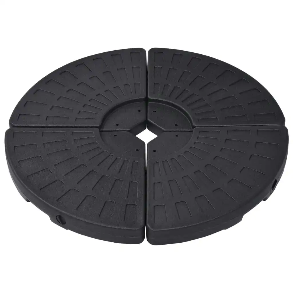 Umbrella Base Fan-shaped 4 pcs Black 47857