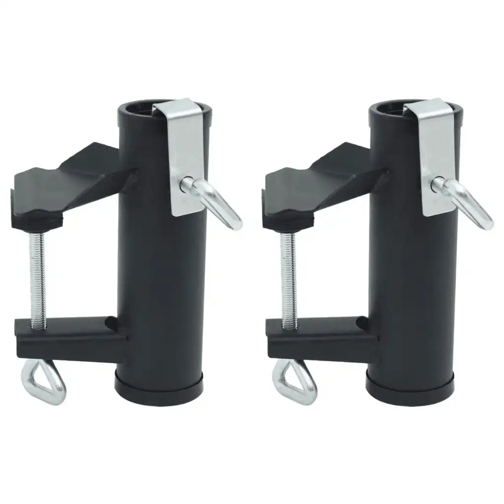 Umbrella Clamps for Balcony 2 pcs 25-38 mm Steel 4003383