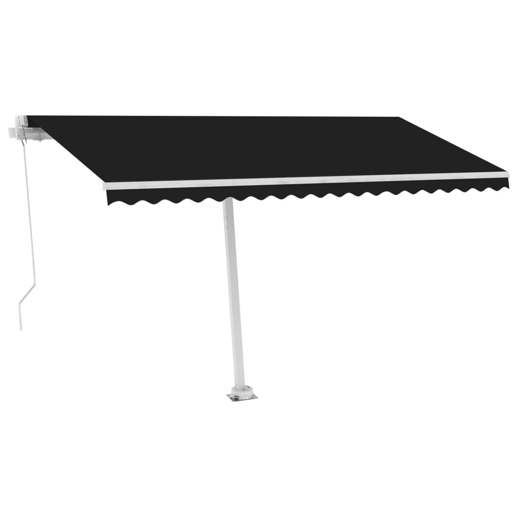 Freestanding Manual Retractable Awning 400x300 cm Anthracite 3069539