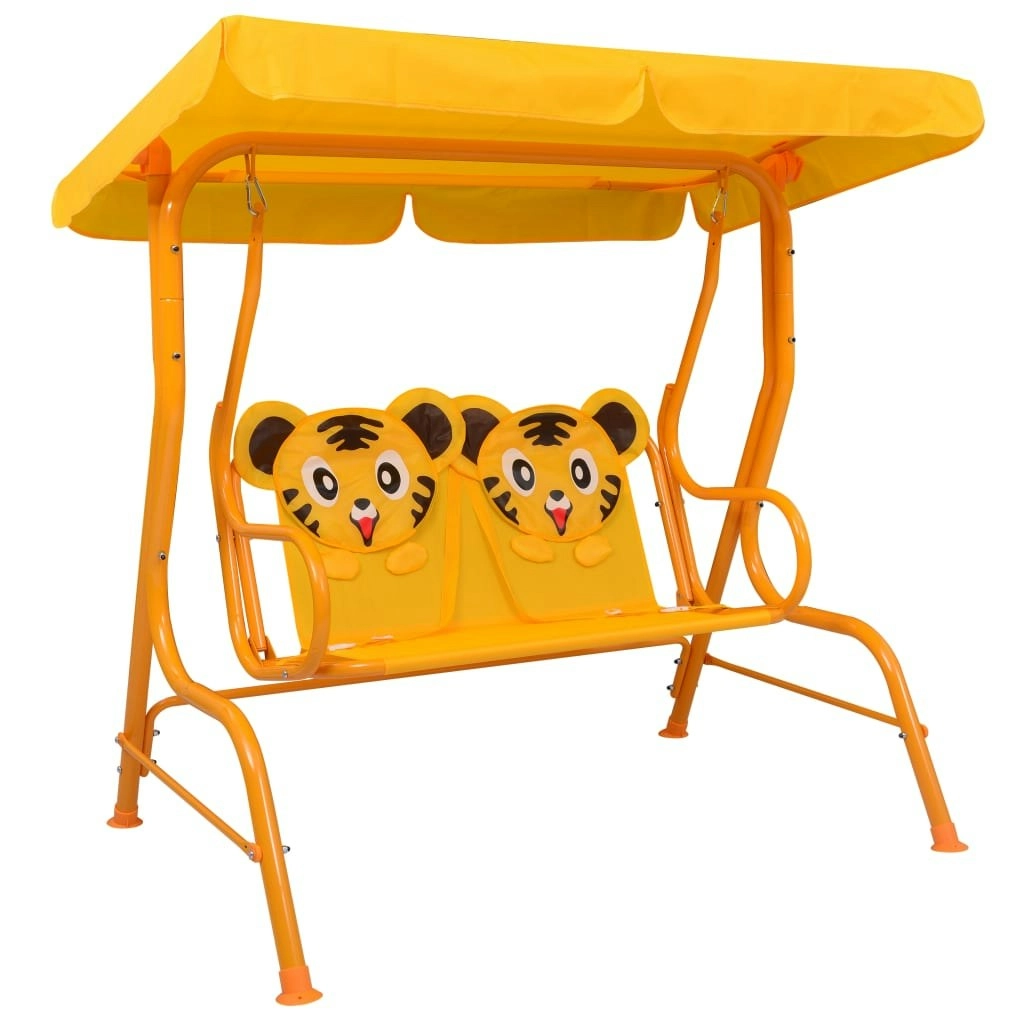 Kids Swing Bench Yellow 115x75x110 cm Fabric 48098