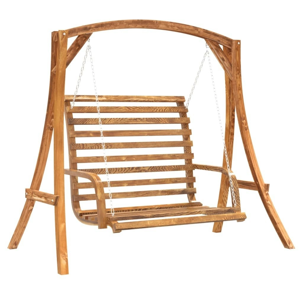 Swing Bench Solid Wood Spruce with Teak Finish 3200616