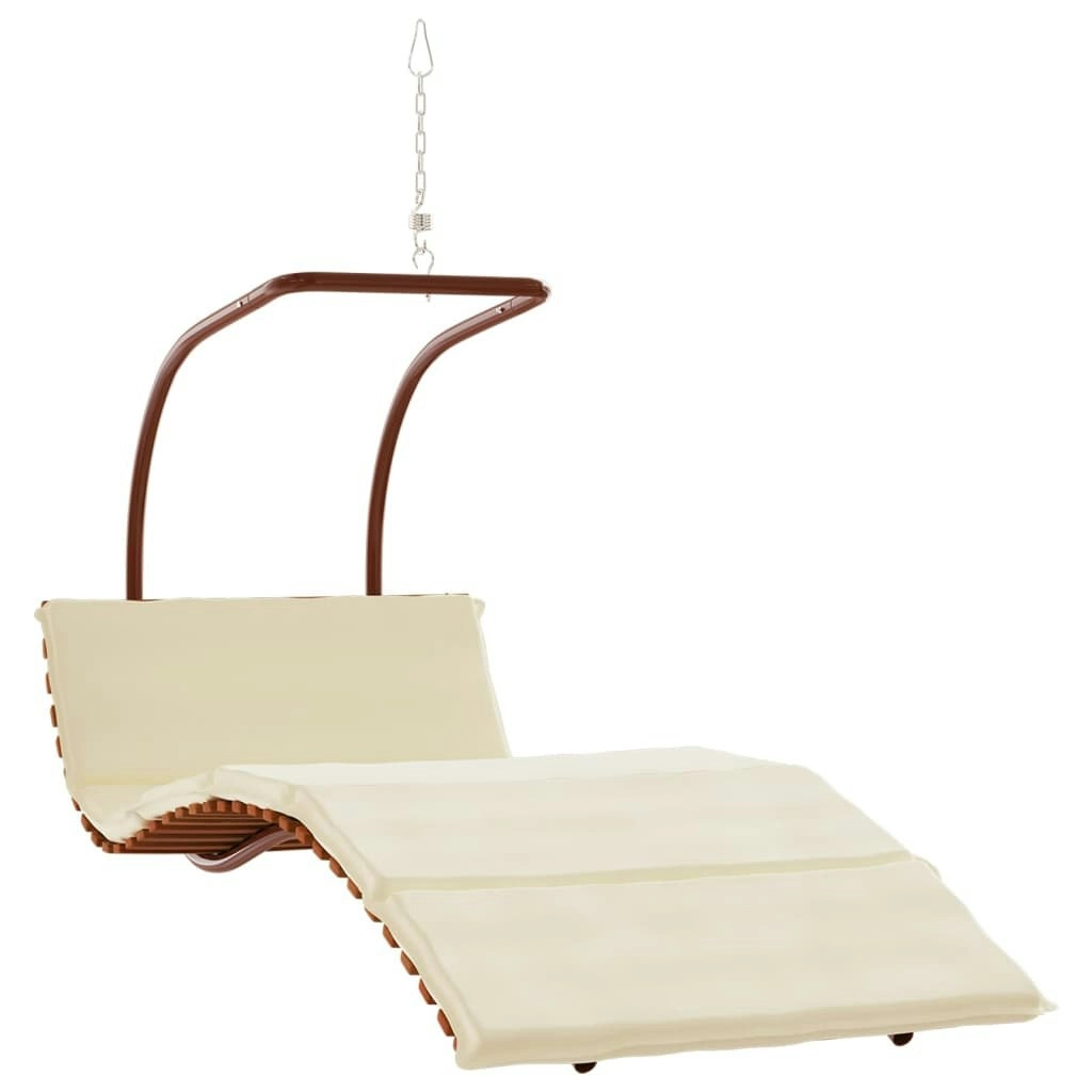 Swing Chair with Cushion Fabric and Solid Wood Poplar 363479