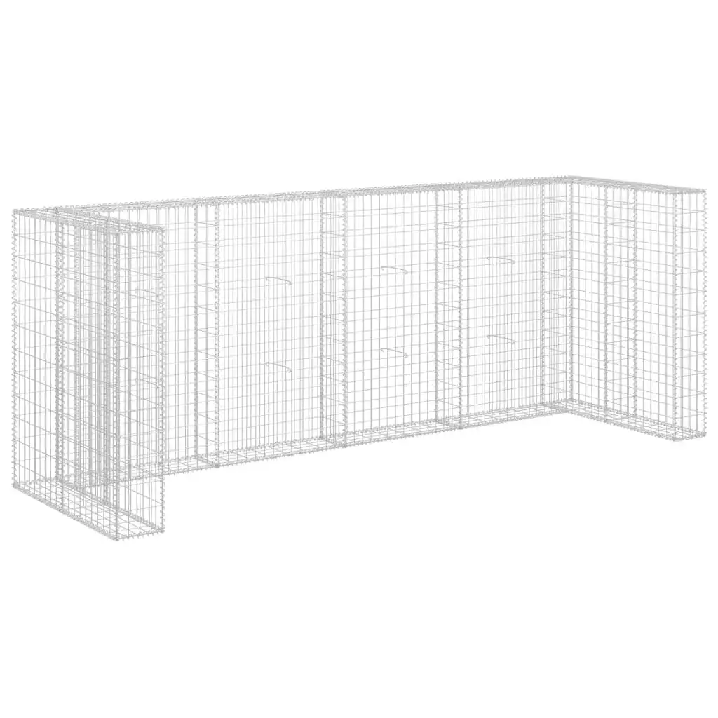 Gabion Wall for Garbage Bins Galvanised Steel 320x100x120 cm 145614