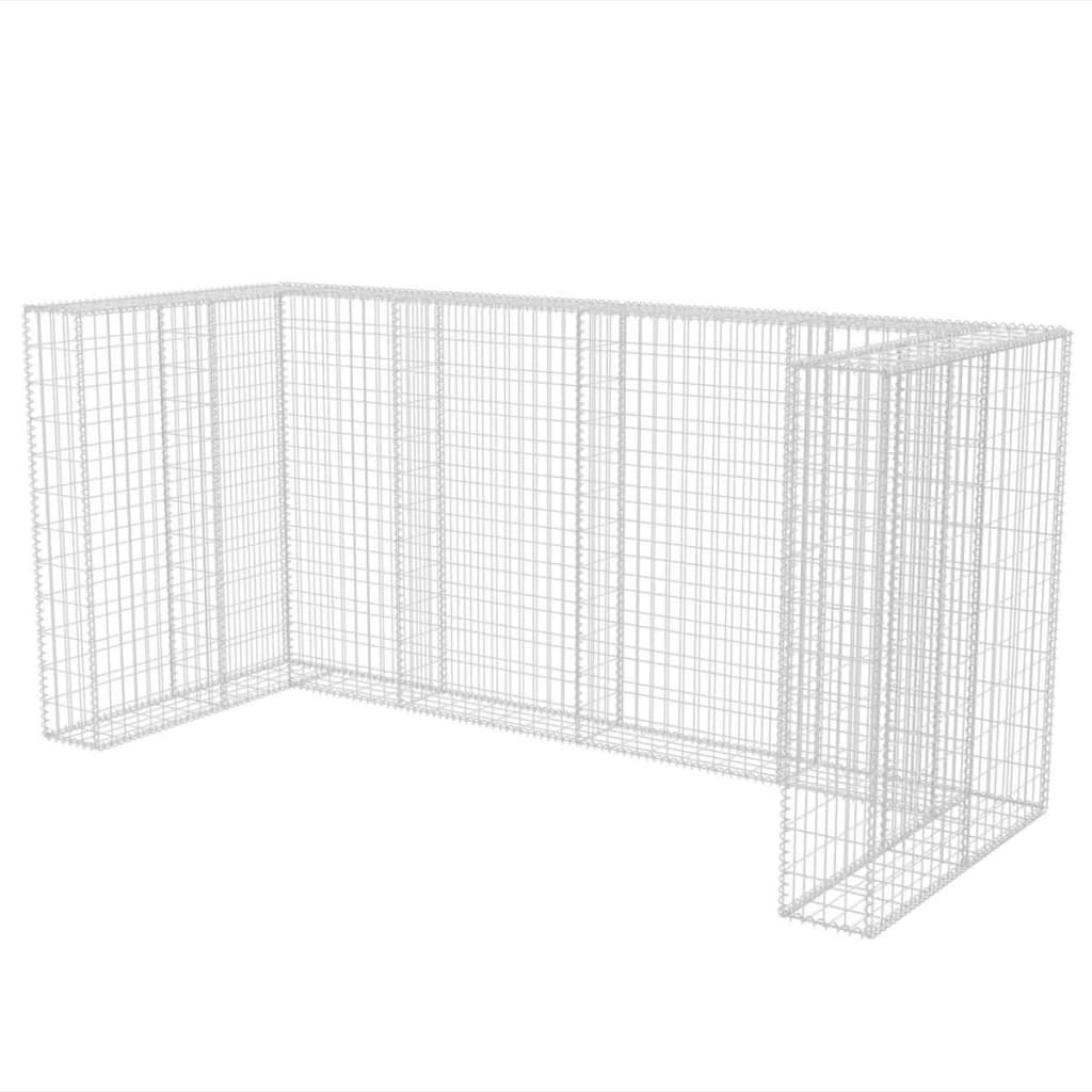 Gabion Triple Wheelie Bin Surround Steel 250x100x120 cm 142560