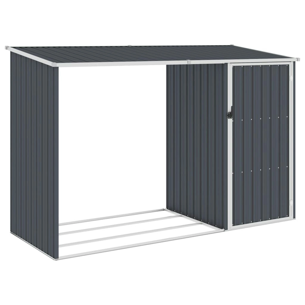 Garden Firewood Shed Anthracite 245x98x159 cm Galvanised Steel 46295