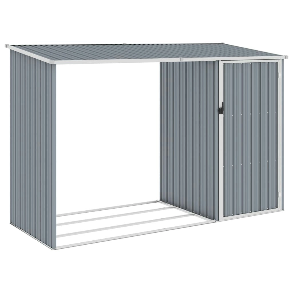 Garden Firewood Shed Grey 245x98x159 cm Galvanised Steel 46294