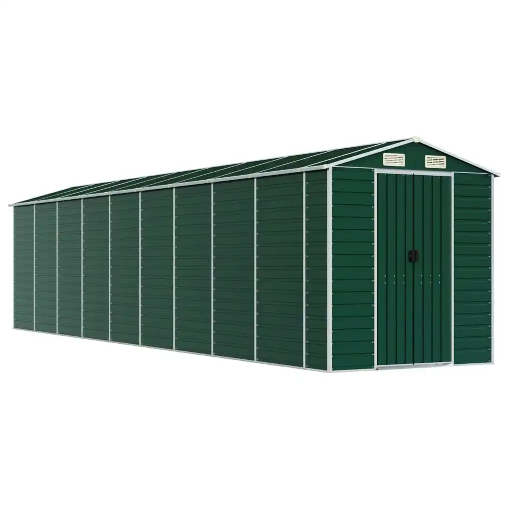 Garden Shed Green 191x810x198 cm Galvanised Steel 3188239