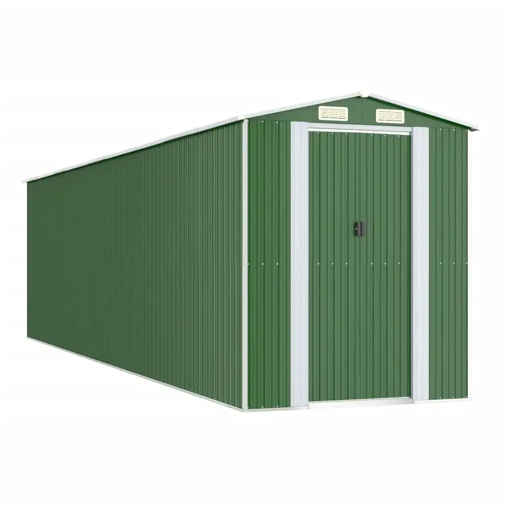 Garden Shed Green 192x772x223 cm Galvanised Steel 3147434