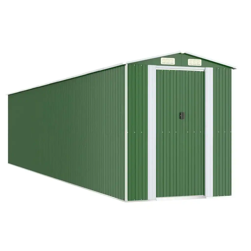 Garden Shed Green 192x938x223 cm Galvanised Steel 3147436