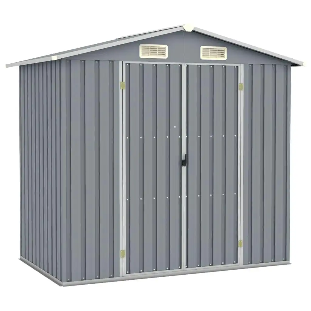 Garden Shed Grey 205x129x183 cm Galvanised Steel 46298