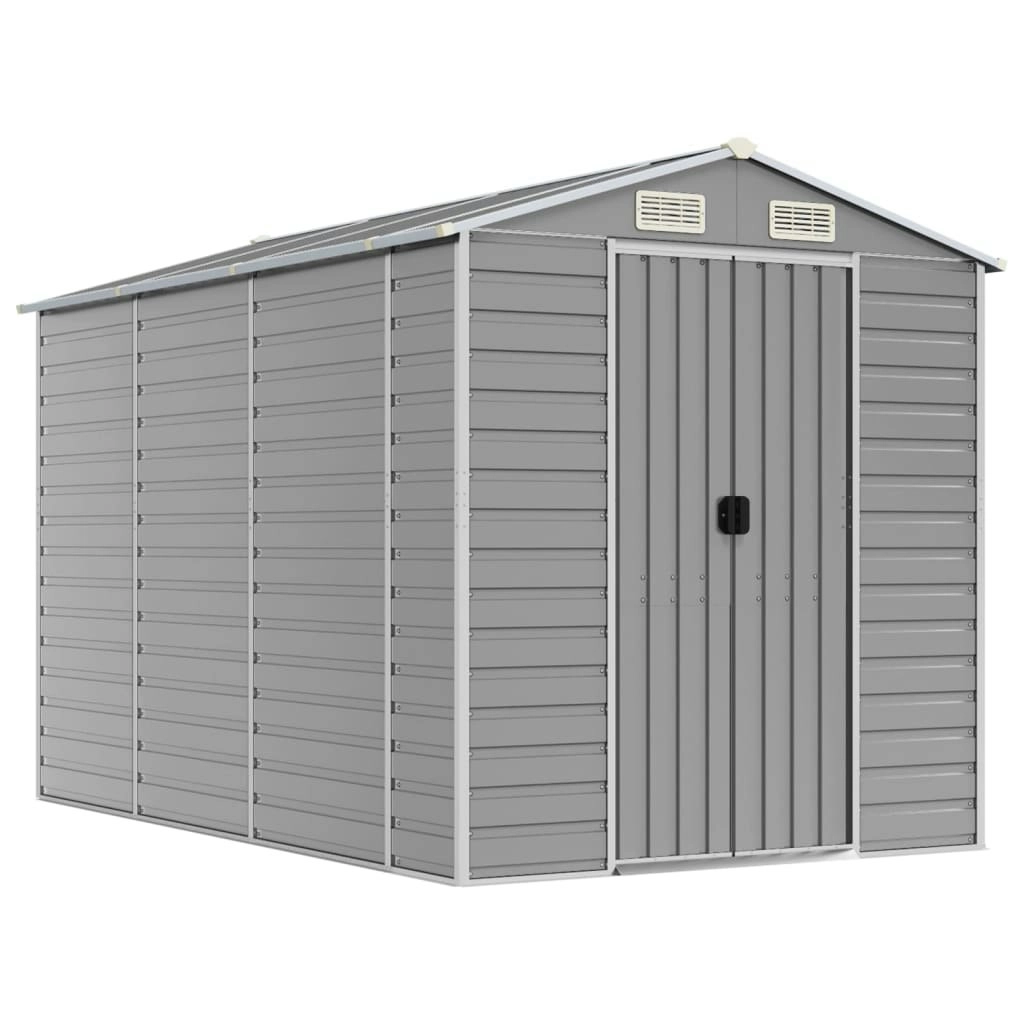 Garden Shed Light Grey 191x300x198 cm Galvanised Steel 3188244